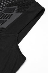 Black Sleeveless Plunging Stitching Mesh Women's Punk Vest - Product - 8