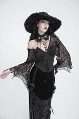 Black Lace Women's Gothic Floral Tassels Neckwear - Product - 11