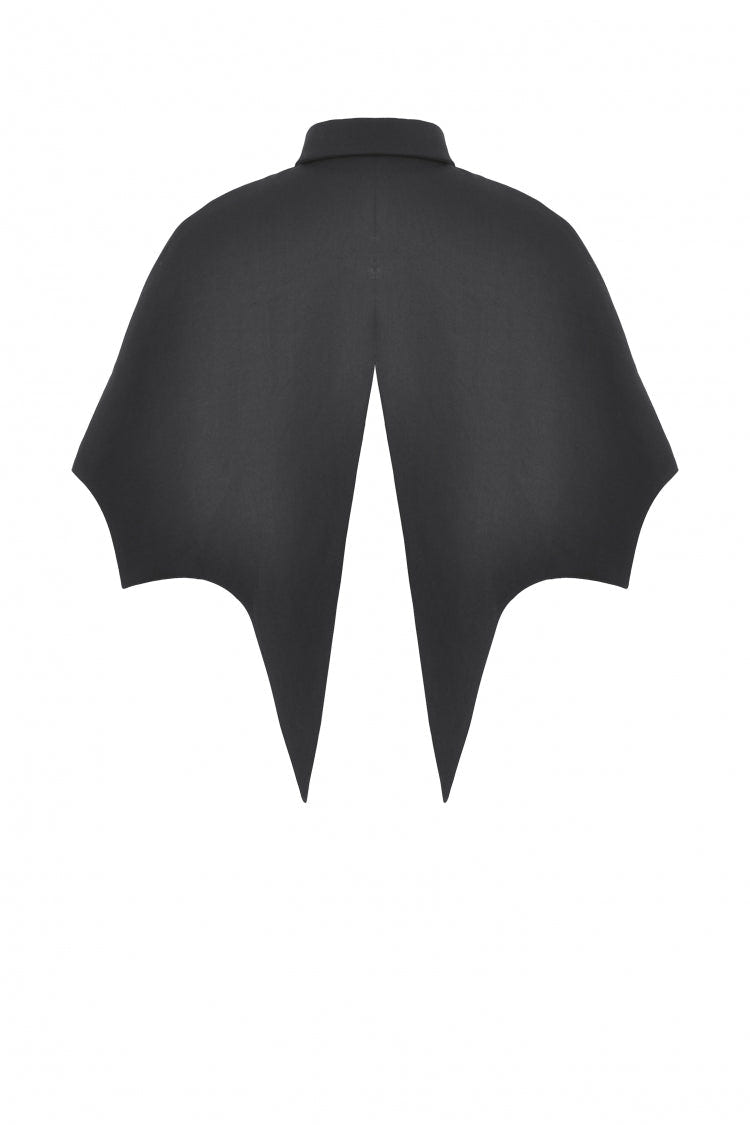 Black/Red Bat Collar Diamond Bat-Shaped Women's Gothic Capelet - Product - 22