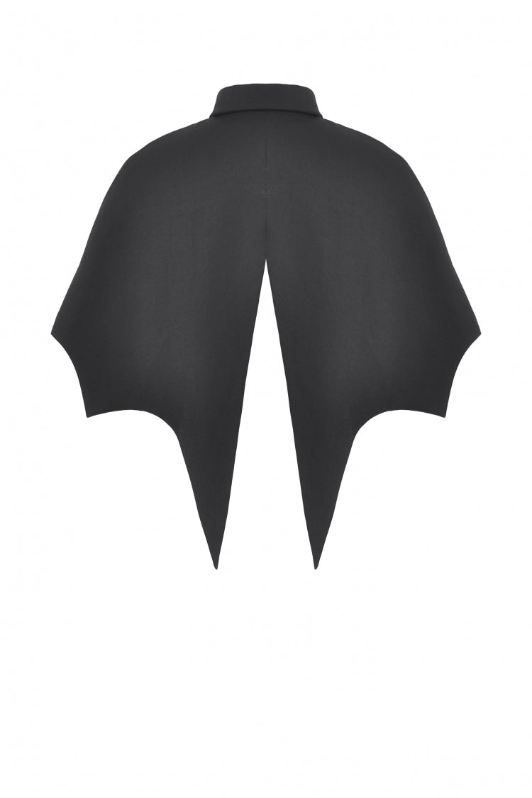 Black/Red Bat Collar Diamond Bat-Shaped Women's Gothic Capelet - Product - 22