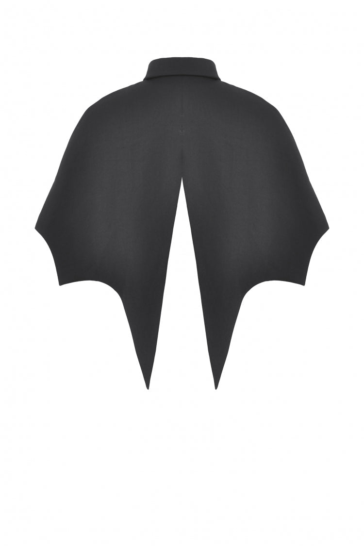 Black/Red Bat Collar Diamond Bat-Shaped Women's Gothic Capelet - Product - 22