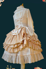 [Waltz] Triple-Layered Ruffle Stitching Lace Sweet Lolita Dress 2 Colors - Product - 5