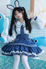 Officer Rabbit Multi-layer Ruffle Sweet Lolita Strap Dress 4 Colors - Product - 6