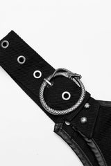 Black Adjustable Metal Snake Buckle Womens Steampunk Vest - Product - 8