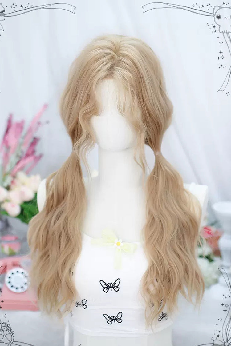 Yellow Long Natural Middle Parting Sweet Lolita Wig - Product - 2