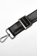 Black Faux Leather Detachable Metal Side Straps Men's Steampunk Pants - Product - 6