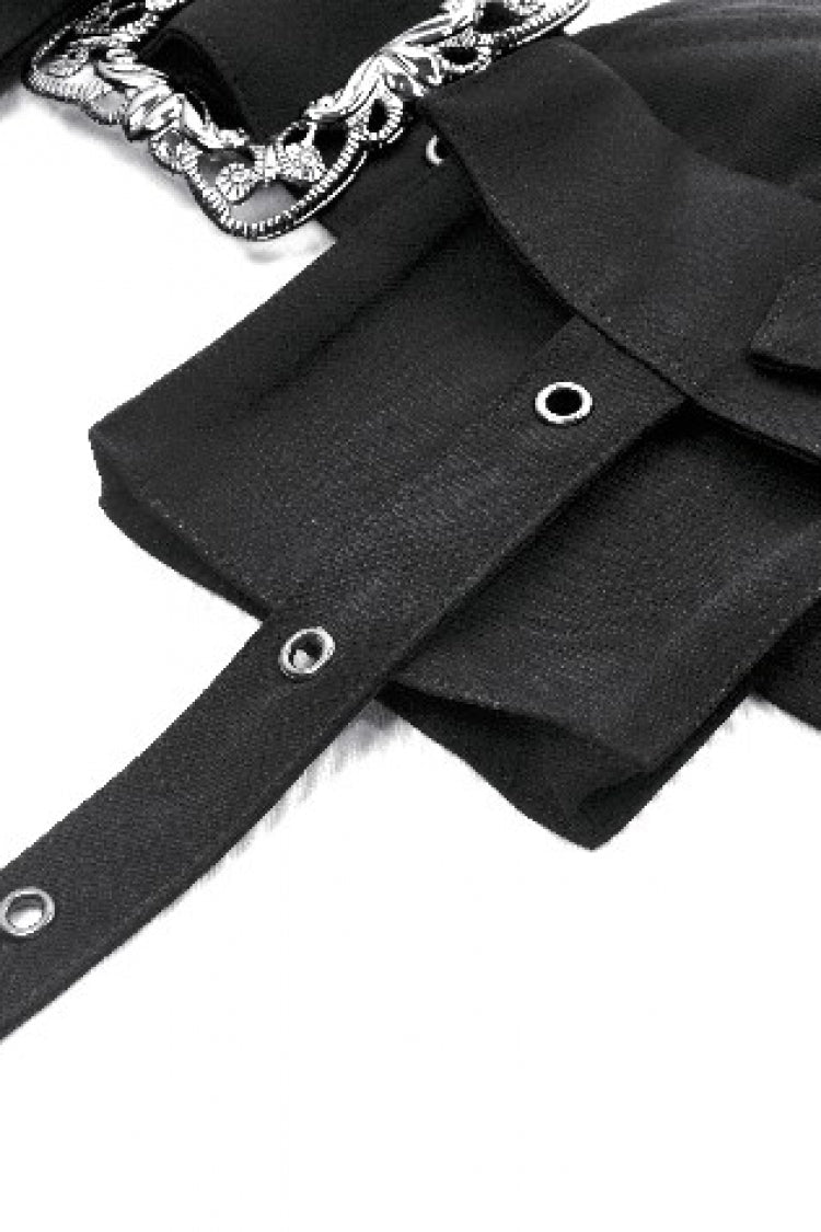 Black Halterneck Buckled Women's Punk Utility Vest - Product - 17