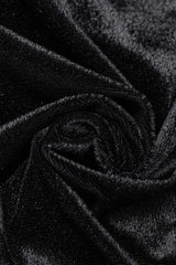 Black Stand Collar Irregular Pleated Velvet Women's Gothic Blouse - Product - 8
