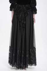 Black Stitching Floral Mesh Women's Gothic Skirt - Product - 14
