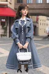 Blue Book of Lies Sweet College Style Elegant Lolita Jsk Dress - Blue - 1