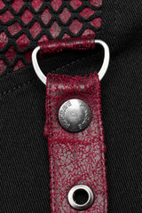 Cracked Leather Stitching Metal Rivet Decoration Mesh Men's Steampunk Pants 2 Colors - Product - 15