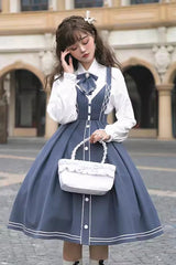 Blue Book of Lies Sweet College Style Elegant Lolita Jsk Dress - Product - 5