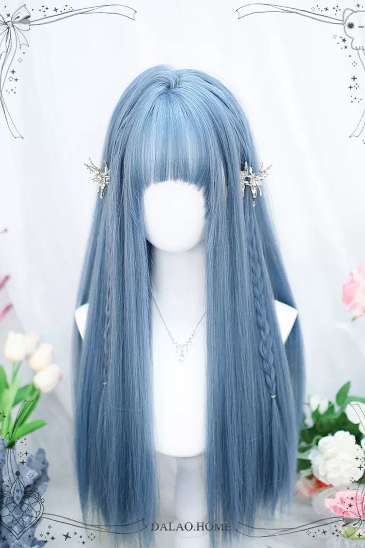 Blue Secondary Sweet Lolita Long Straight Wigs - Product - 4