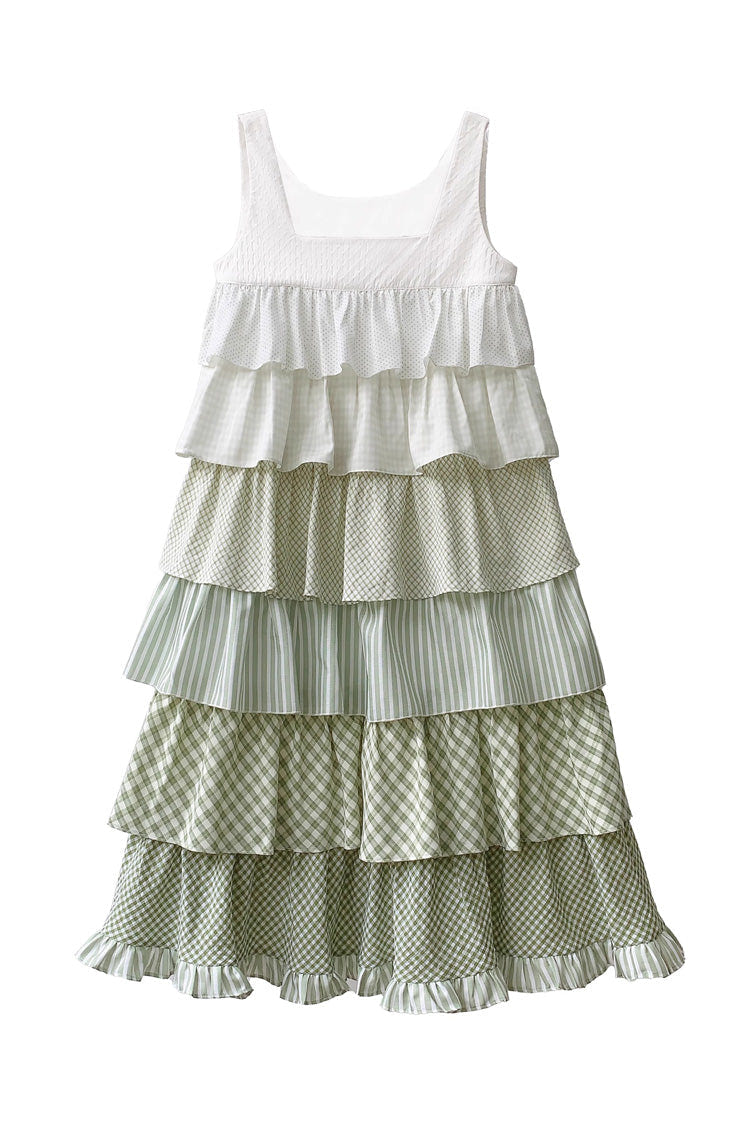 Green [Go To The Forest] Multi-Layered Print Ruffle Holiday Sweet Lolita Jsk Dress - Product - 3