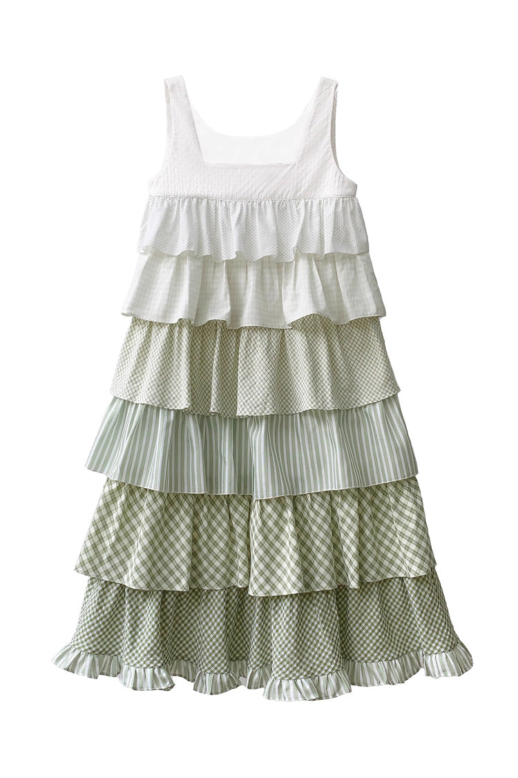 Green [Go To The Forest] Multi-Layered Print Ruffle Holiday Sweet Lolita Jsk Dress - Product - 3