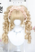 Light Yellow Roman Curl Sweet Lolita Wig front view