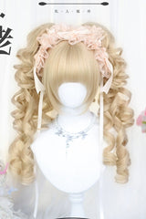 Light Yellow Roman Curl Sweet Lolita Wigs - Light Yellow - 1
