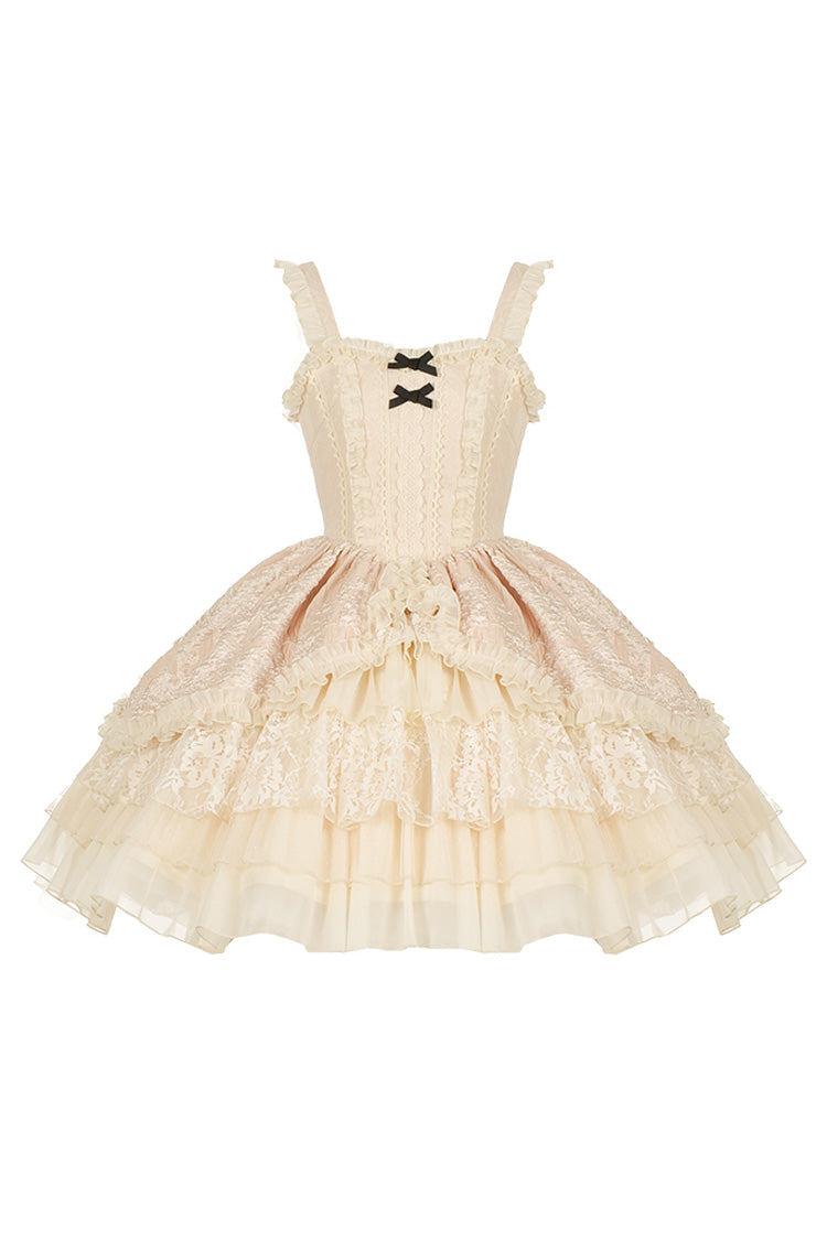 Yellow Elegant Ballet Sleeveless Multi-Layer Cake Sweet Lolita Jsk Dress - Product - 2
