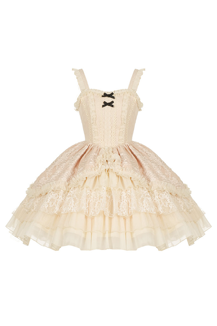 Yellow Elegant Ballet Sleeveless Multi-Layer Cake Sweet Lolita Jsk Dress - Product - 2