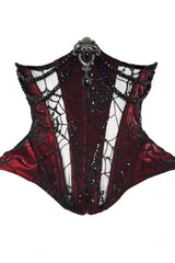 Black/Red Duchess Rococo Fishbone Girdle Multi-layer Ruffle Gothic Lolita Skirt - Black/Red - 15