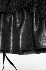 Black Multi-Layered Stitching Lace-Up Mesh Women's Punk Skirt - Product - 8