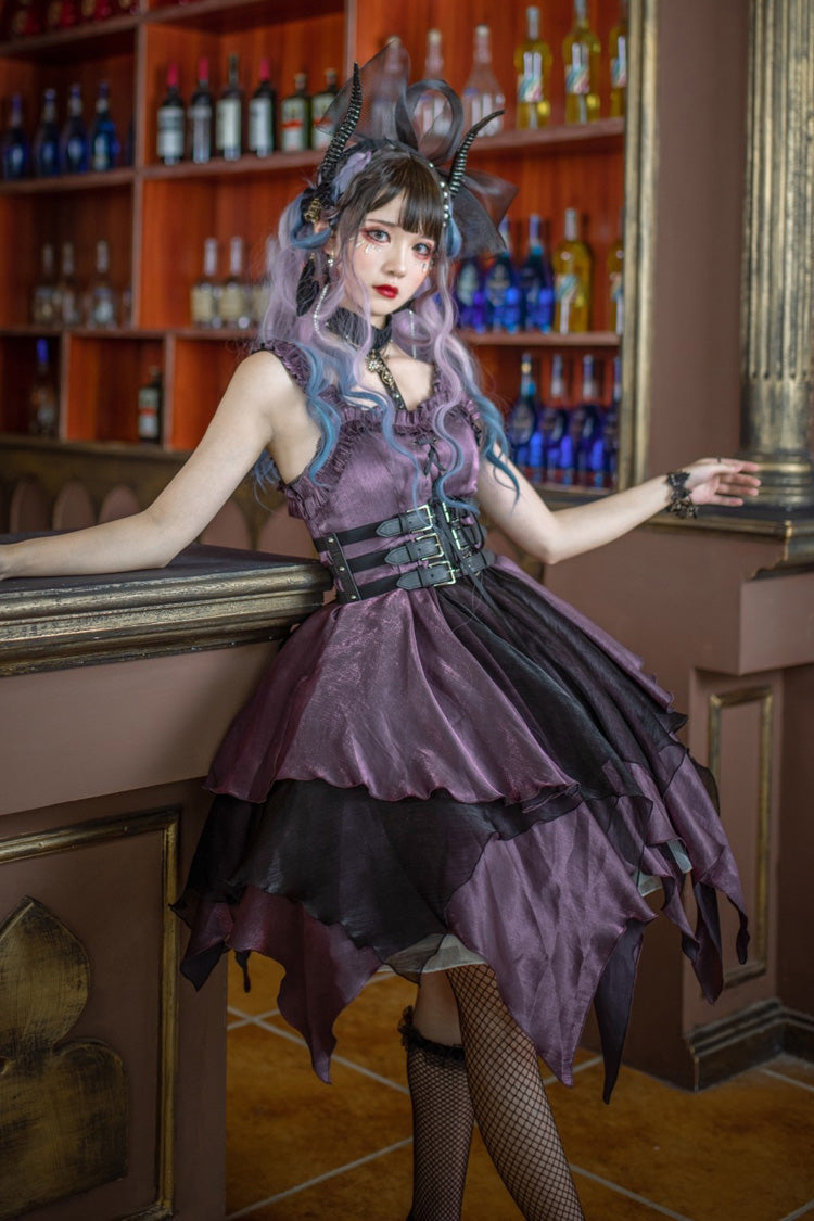 Purple [Seven Deadly Sins: Lust] Multi-Layered Irregular Gothic Lolita Jsk Dress - Product - 6