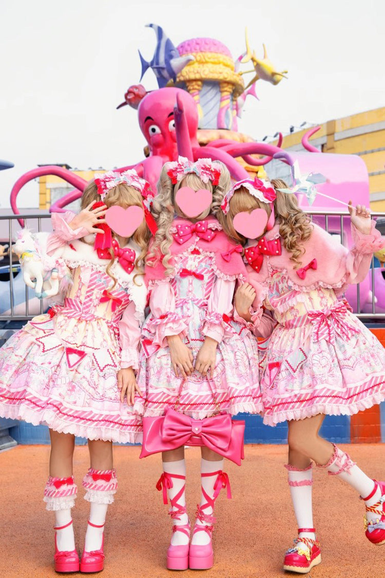 [Candy Park] Bowknot Lace Sweet Princess Lolita Shawl Cape 9 Versions - Select Color Below - 1