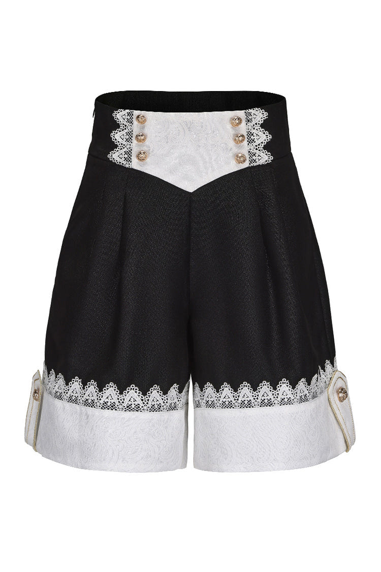 Black [The Secret of Fatima] Lace Ouji Vintage Prince Lolita Shorts - Black - 1