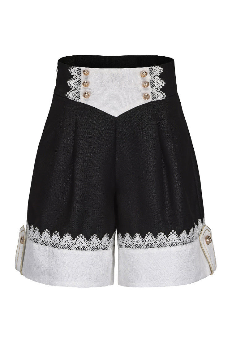 Black [The Secret of Fatima] Lace Ouji Vintage Prince Lolita Shorts - Black - 1