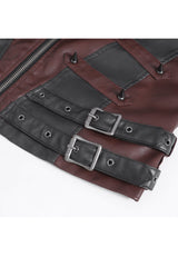 Red Studded Faux Leather Men's Punk Vest - Product - 10