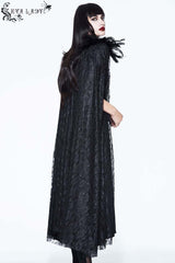 Black Palace Style Lace Long Women's Gothic Cloak - Product - 5