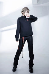 Black [Nameless Blade] Stand Collar Long Sleeves Gothic Prince Ouji Lolita Pants Set - Product - 8