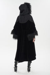 Black Jacquard Fabric Petal Stitching Three-Dimensional Webbing Cape Like Wide Wool Sleeves Women's Gothic Jacket - Product - 5