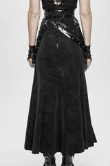 Black High Side Slit Sexy With Adjusted Loops Womens Gothic Half Skirts - Product - 3