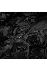 Black 3D Floral Jacquard Lace-Trimmed Women's Gothic Mini Shorts - Product - 15