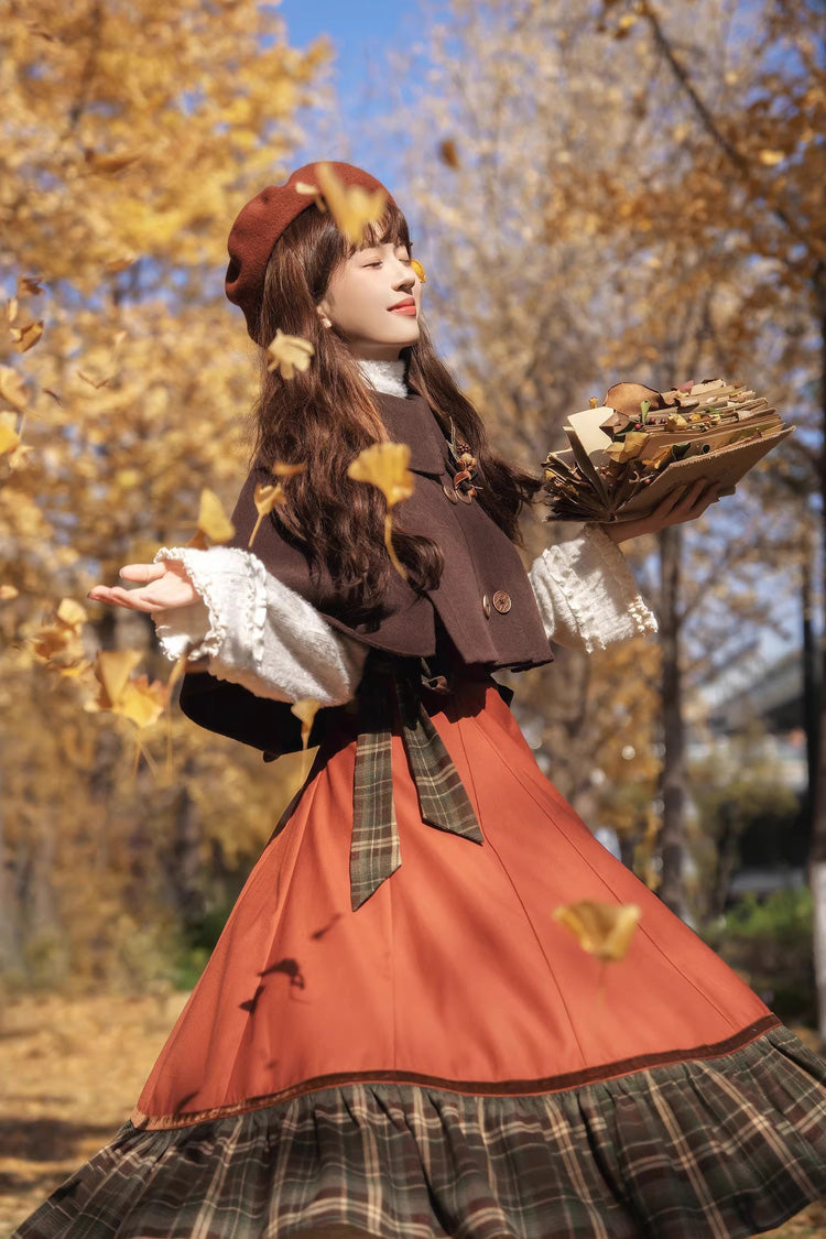 [Autumn Chronicles] Sleeveless Printed Ruffled Embroidered Spliced Slim Sweet Lolita Jsk Dress - Product - 6