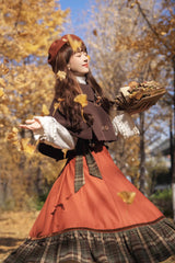 [Autumn Chronicles] Sleeveless Printed Ruffled Embroidered Spliced Slim Sweet Lolita Jsk Dress - Product - 6
