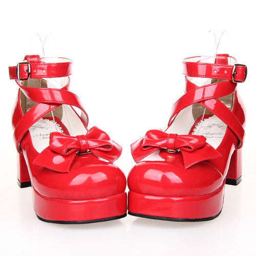 Bowknot Princess Round-toe Lolita High Heel Shoes - Product - 3