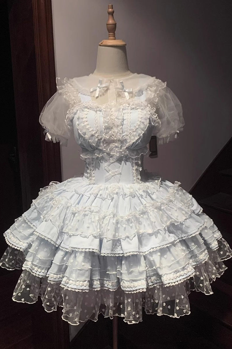 Blue Pray, mehrlagige Rüschenspitze, süße Prinzessin (Kleid einzeln), Detailansicht 4