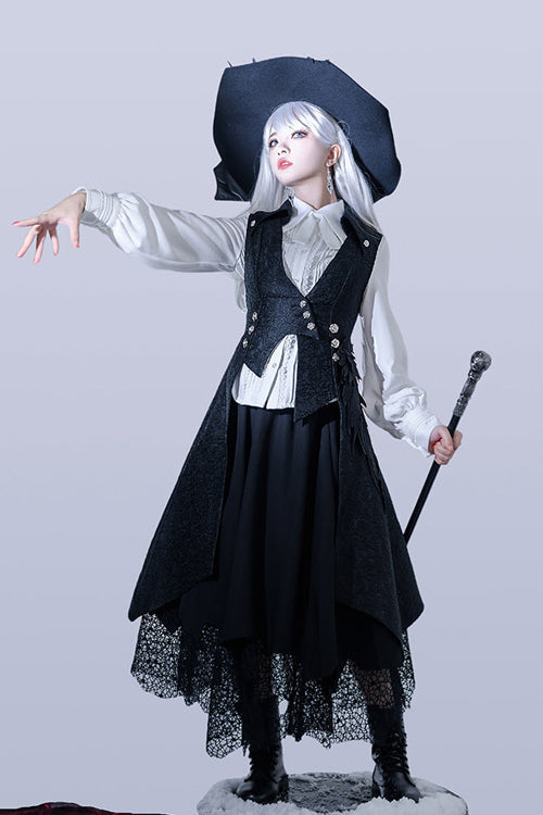 Black Princess Chronicles Burn To Ash Female Gothic Ouji Lolita Long Vest - Product - 4