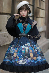 Dark Bule Sea of Abyss Japanese Style Ruffled Classic Lolita JSK Dress - Product - 2