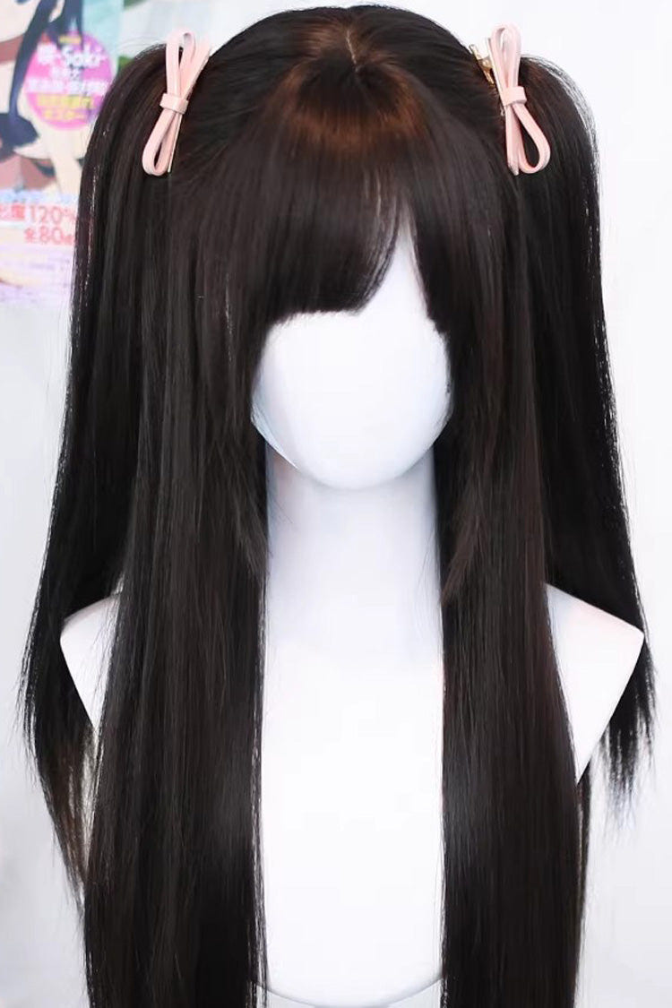 かわいいアニメスタイル ロングストレート ツインテール スウィートロリータウィッグ 2色 商品画像