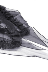Black Sleeveless Lace-Up Layered Swallowtail Lace Women's Gothic Wedding Dress - Product - 18