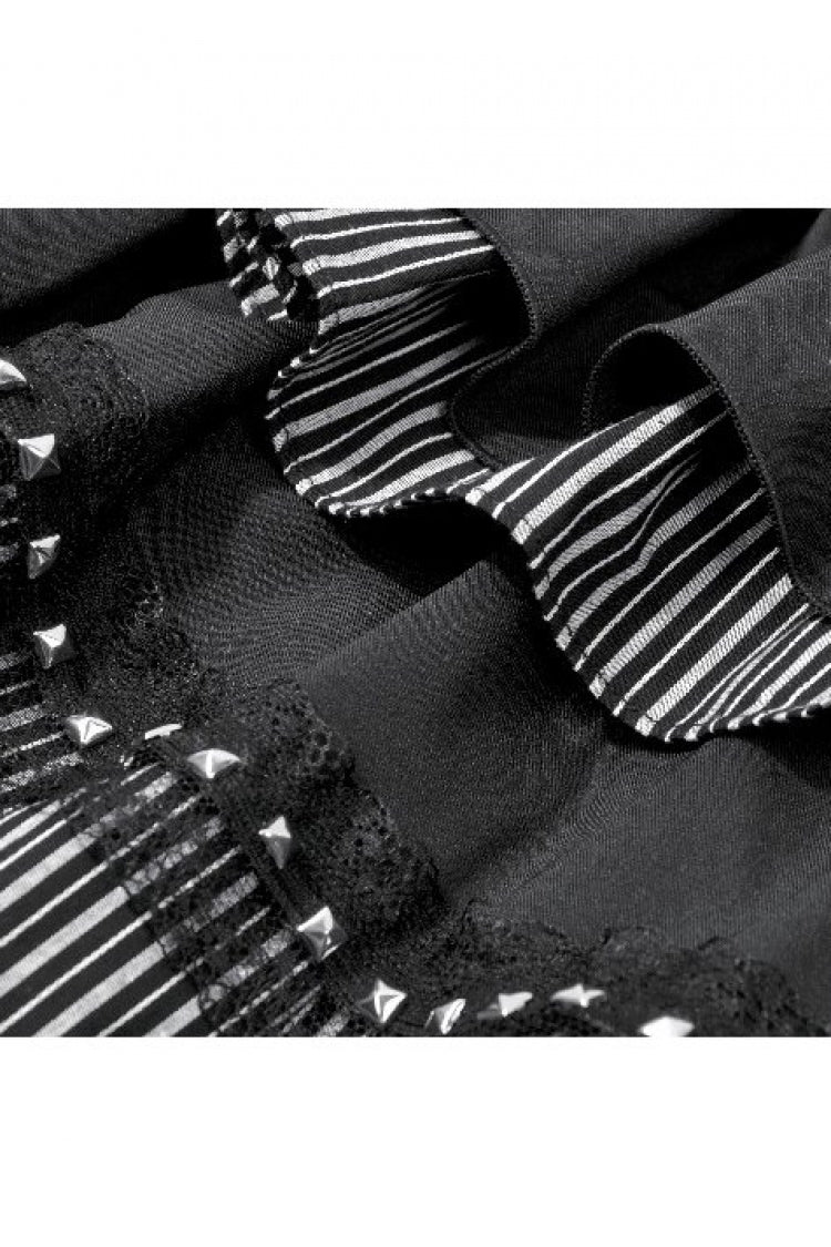 Black Women's Gothic Vintage Multi-Layered Ruffled Mesh Tail Skirt - Product - 13