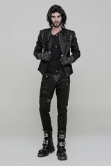 Metal Buckle PU Leather Men's Steampunk Gloves 2 Colors - Product - 12