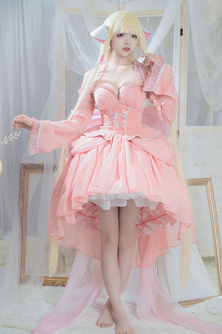 Pink Humanoid Computer Angel Bowknot Lace Sweet Princess Lolita Jsk Dress - Product - 2