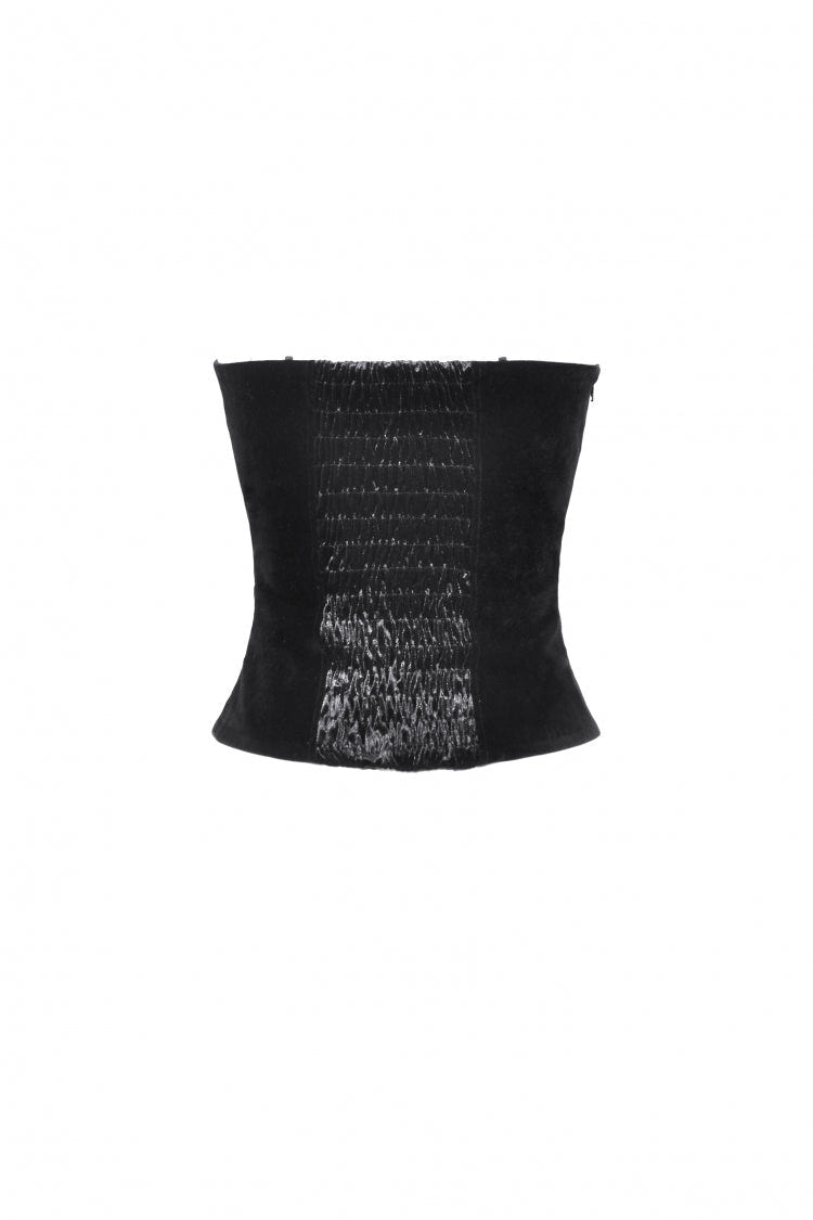 Red/Black Sleeveless Women's Gothic Bat Overbust Corset - Product - 12