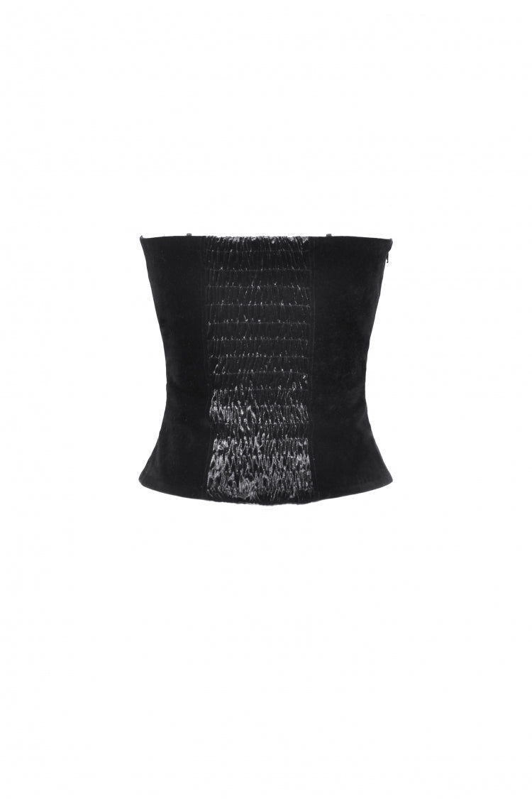 Red/Black Sleeveless Women's Gothic Bat Overbust Corset - Product - 12