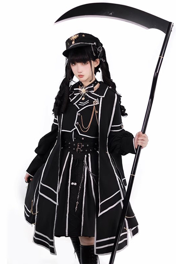 [Judgement Knight] Long Sleeves Print Bowknot Gothic Lolita Skirt Set 2 Colors - Product - 5
