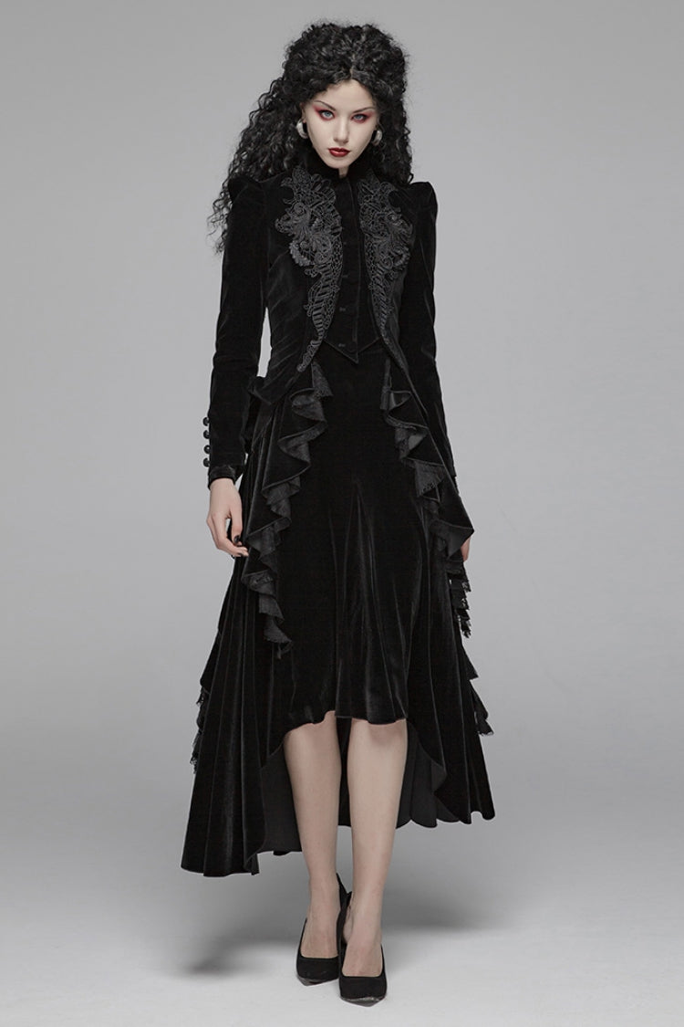 Gothic Long Puff Sleeves Hollow Womens Swallowtail Short Coat Jacket 2 Colors - Product - 4